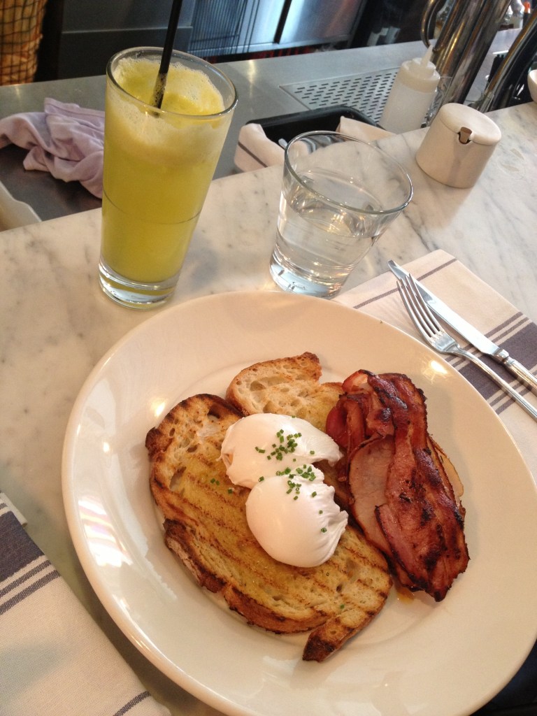 bacon + eggs, crabapple kitchen