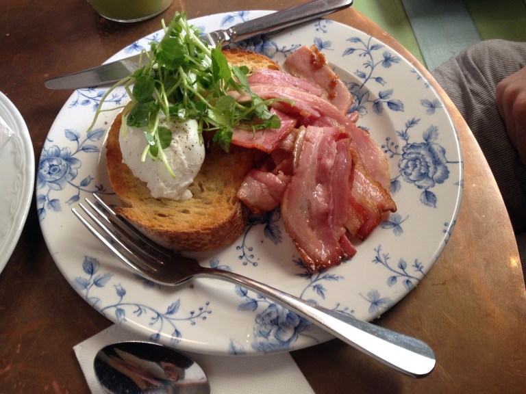 bacon + eggs, little rose diner