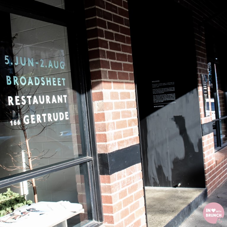 Broadsheet Restaurant Collingwood Exterior (1 of 1)